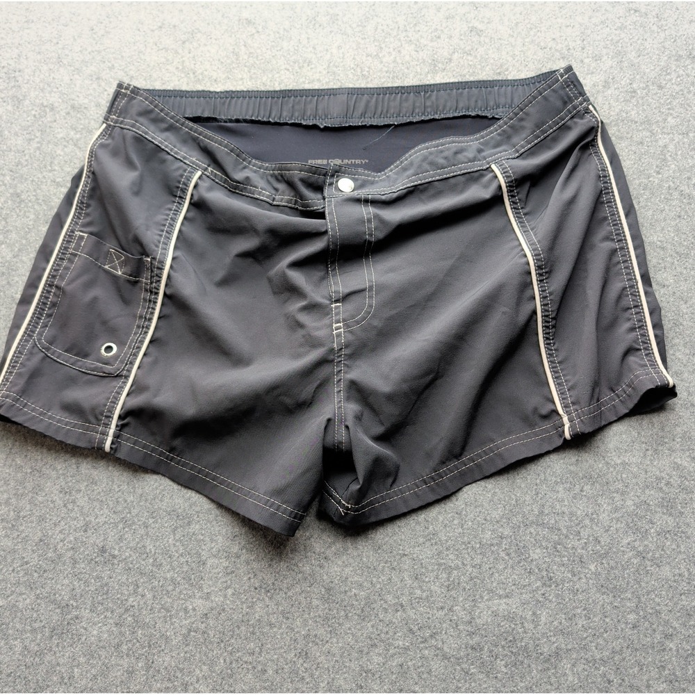Free Country Women's Swim Board Shorts Grey Size XL Quick Dry w/Pocket